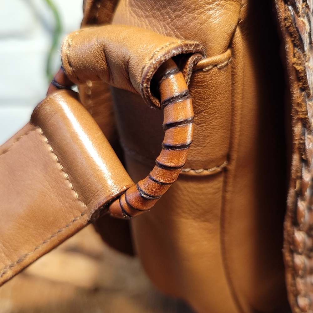 De Vecchi Italian Woven Leather Bag - Picture 2 of 15